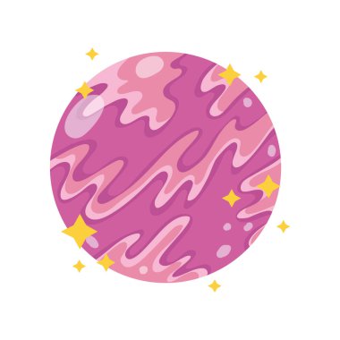 uzay gezegeni pluto astronomi macera çizgi film düz stili keşfetmek