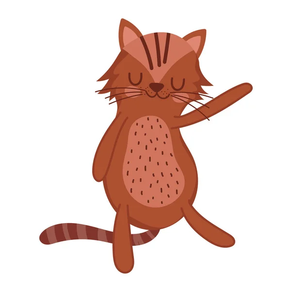 Animal de estimação gato marrom animal felino desenhos animados em estilo plano —  Vetores de Stock