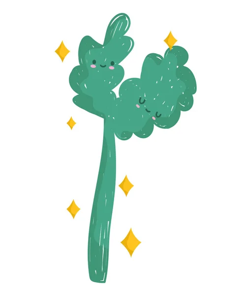 Cartoon celery vegetable cheerful food mascot icon — Stock Vector