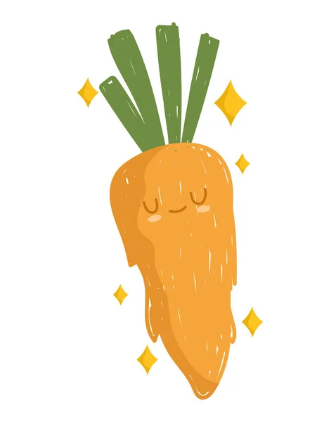 Carrot cartoon vegetable cheerful food mascot icon — Stock Vector