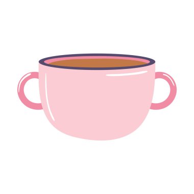 çay ve kahve fincanı beyaz arkaplanda simge şeklinde.