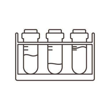 Kimya test tüpleri raf bilim çizgisi biçiminde