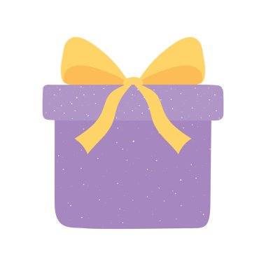 Karikatür tarzında hediye kutusu sürpriz kutlama simgesi