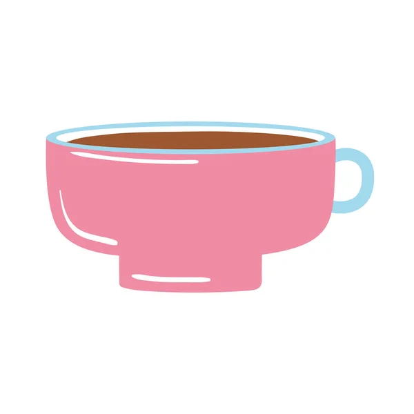 Té y café taza dibujado icono sobre fondo blanco — Vector de stock