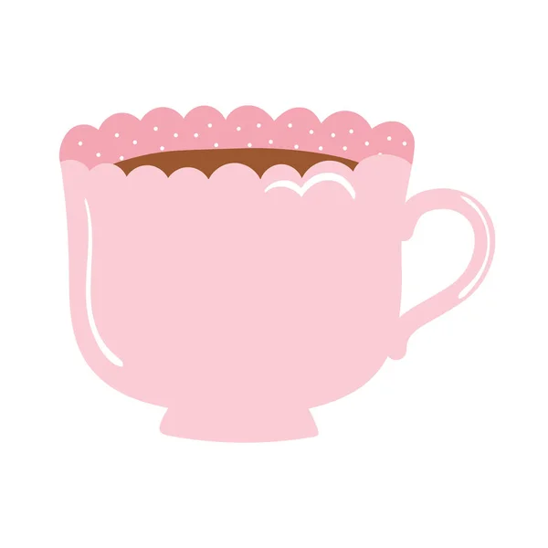 Чай и кофе керамическая чашка значок на белом фоне — стоковый вектор