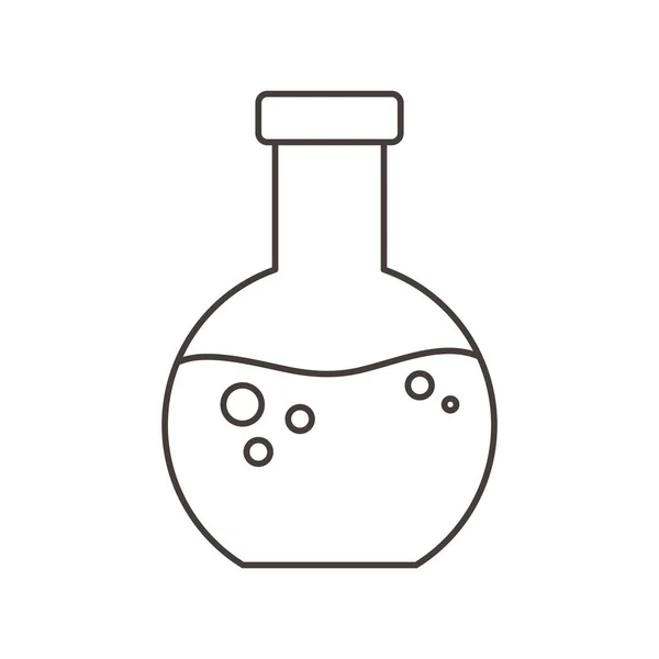 Chemistry beaker laboratory science line style — Stock Vector