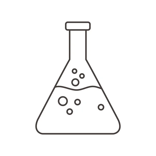 Kimya araştırma şişesi bilim çizgisi tarzı — Stok Vektör