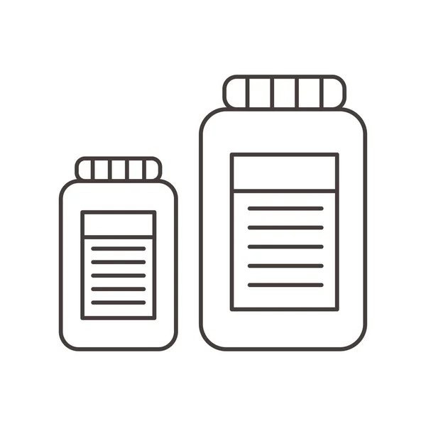 Chimica medicina farmacia scienza linea stile — Vettoriale Stock