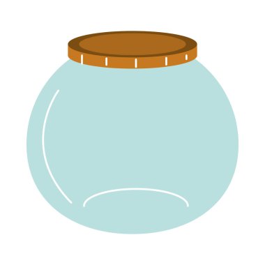 Turuncu kapaklı cam kavanoz izole vektör tasarımı