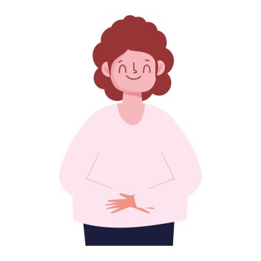 Beyaz arkaplanda karakter kadın karikatürü