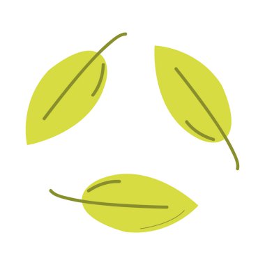 Geri dönüşüm yaprakları imzalı izole vektör tasarımı