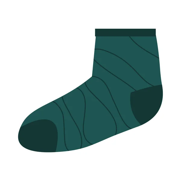 Verde oscuro con líneas calcetín icono de diseño de vectores — Archivo Imágenes Vectoriales