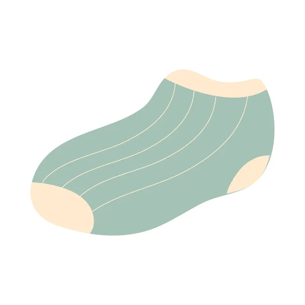 Grüne und kurze Socke mit Linien-Vektor-Design — Stockvektor