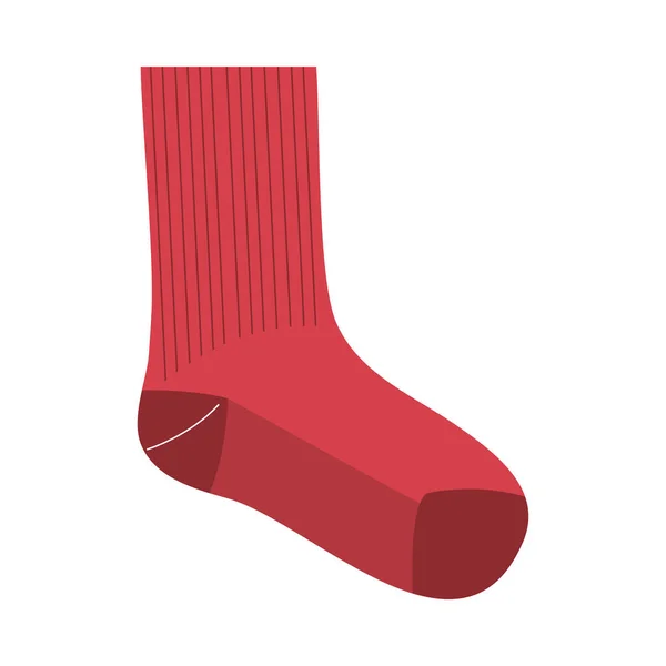 Rojo y largo icono de calcetín diseño de vectores — Archivo Imágenes Vectoriales