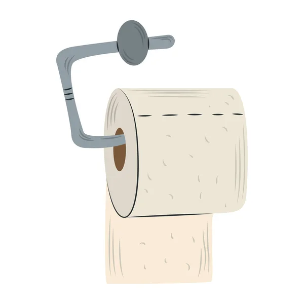 Higiene de papel higiénico diseño aislado rollo colgante — Vector de stock