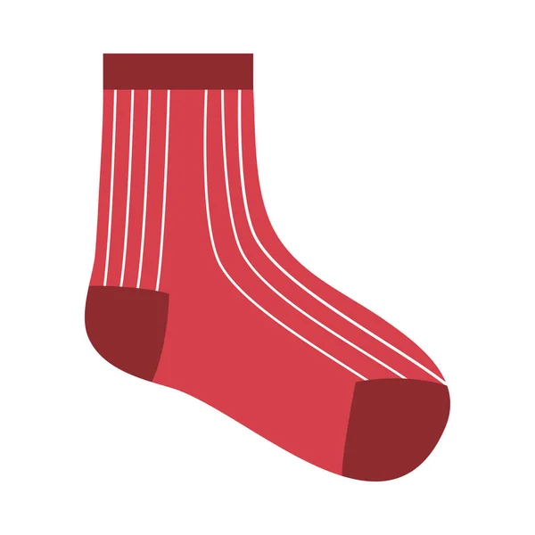 Rojo y rayas icono de calcetín diseño de vectores — Archivo Imágenes Vectoriales