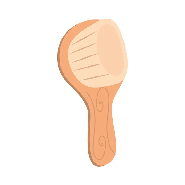 Brosse à cheveux en bois icône vectorielle design — Image vectorielle