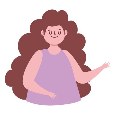 Beyaz arkaplanda kadın karikatürü