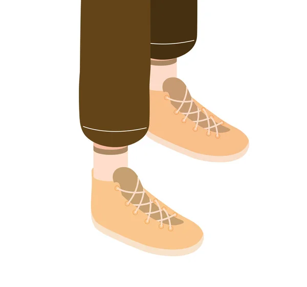 Mâle tendance jaune chaussures vectoriel design — Image vectorielle