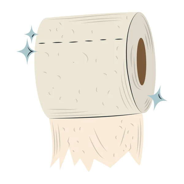 Papel higiénico higiene herramienta de baño diseño aislado — Vector de stock