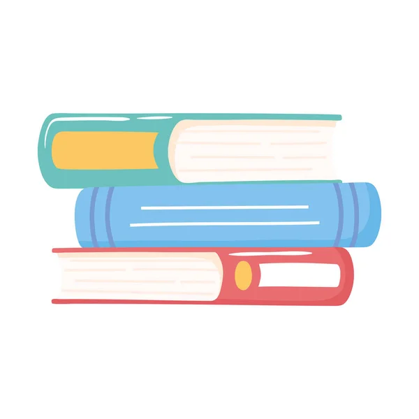 Pila de libros leyendo y estudiando educación — Vector de stock