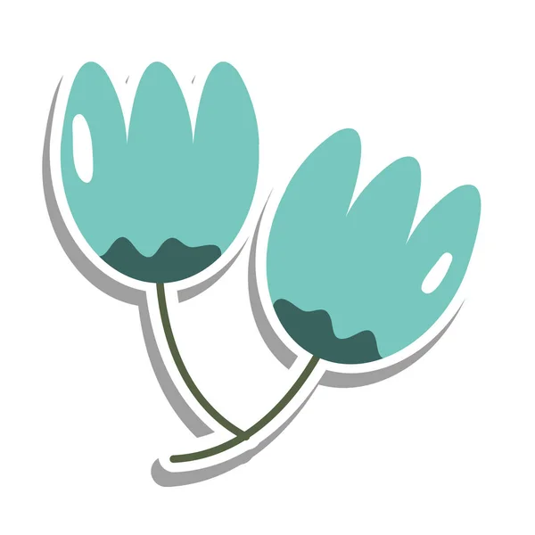 Flores pegatina icono vector de diseño — Vector de stock