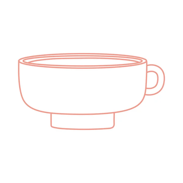 Thé et café tasse dessinée icône style ligne — Image vectorielle