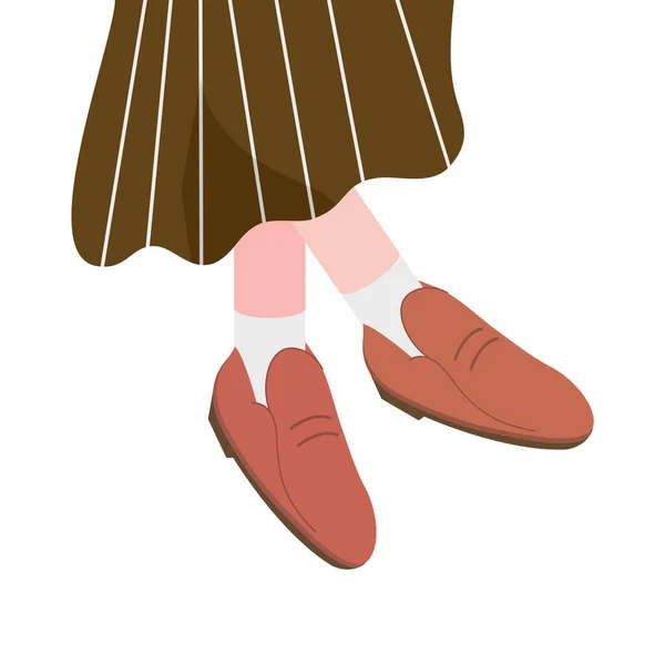 女性时髦棕色鞋子病媒设计 — 图库矢量图片