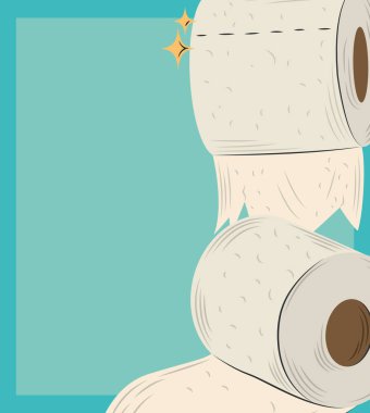 tuvalet kağıdı rulo banyo mavi arka plan tasarımı