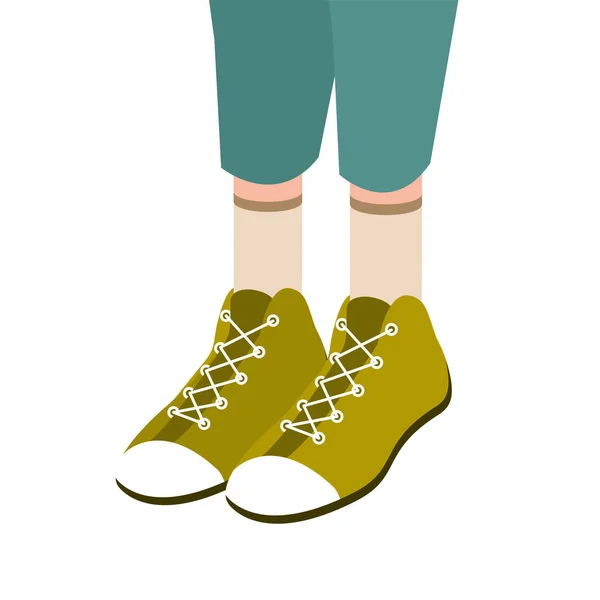 Masculino esporte verde sapatos design vetor — Vetor de Stock