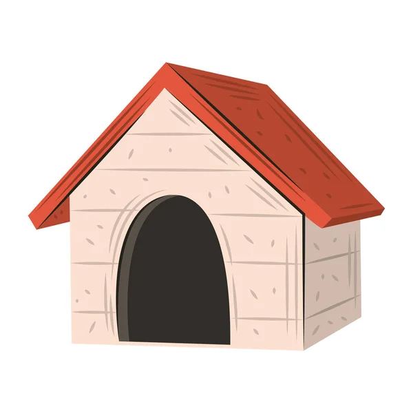 Pets, wooden house for pet image flat style — Stock Vector