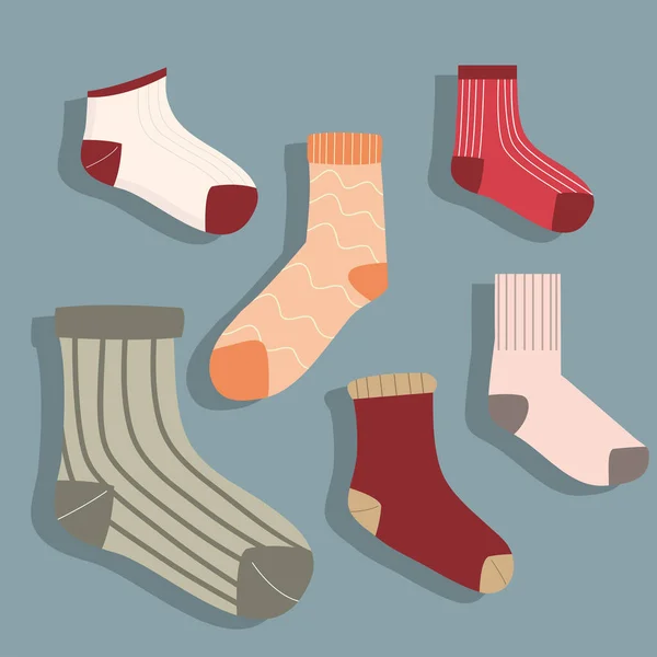 Long and short socks symbol collection vector design — Stock Vector