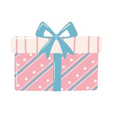 Mutlu yıllar şirin hediye kutusu kutlama karikatürü