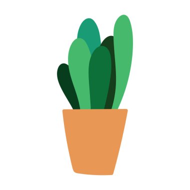 saksı bitkisi karikatürü düz yalıtılmış stil