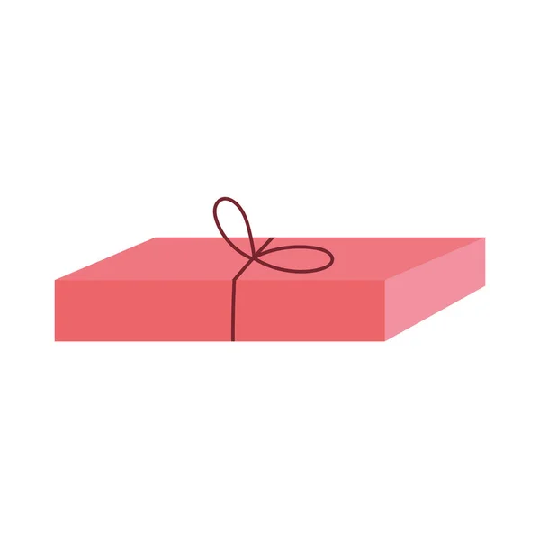 분홍색 선물 상자 깜짝 파티의 아이콘 흰색 배경 — 스톡 벡터