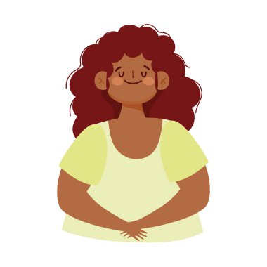 karikatür kadın karakteri genç, ikon izole edilmiş stil