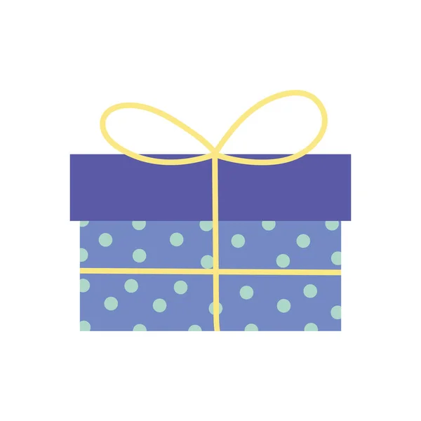 Geschenkbox Überraschung mit Punkten Dekoration Symbol weißen Hintergrund — Stockvektor