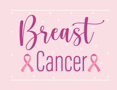 Göğüs kanseri farkındalığı pembe kurdeleler tıbbi destek kartı