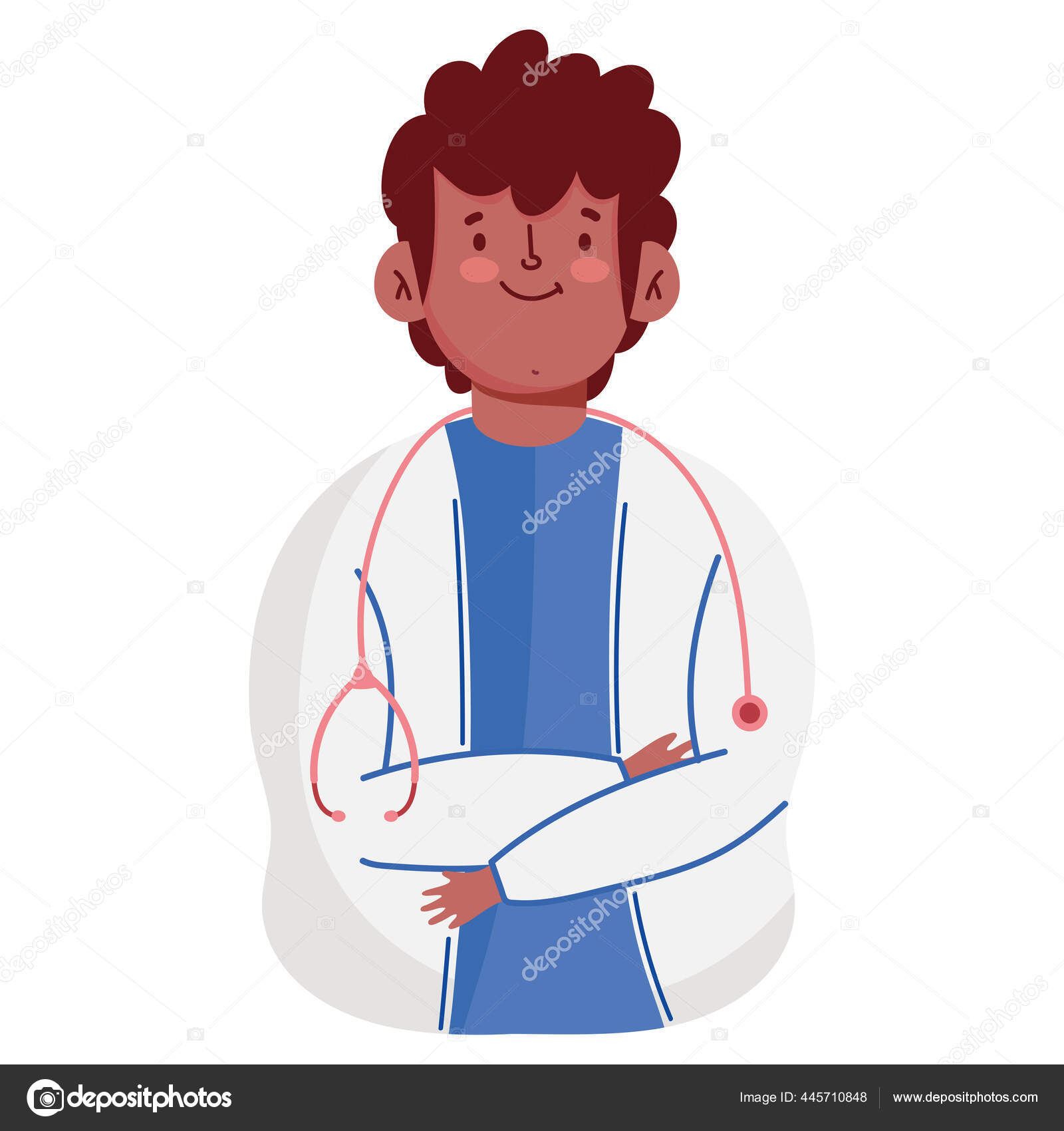 Equipe médica médicos masculinos e femininos personagens de desenhos  animados vector