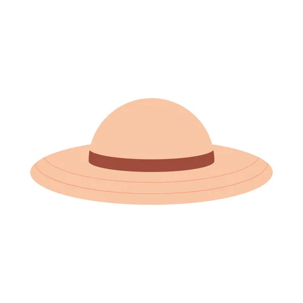 Viaje vacaciones sombrero hembra aislado vector icono — Archivo Imágenes Vectoriales