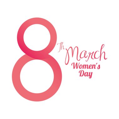 Kadınlar Günü 8 Mart kutlamaları beyaz arka plan