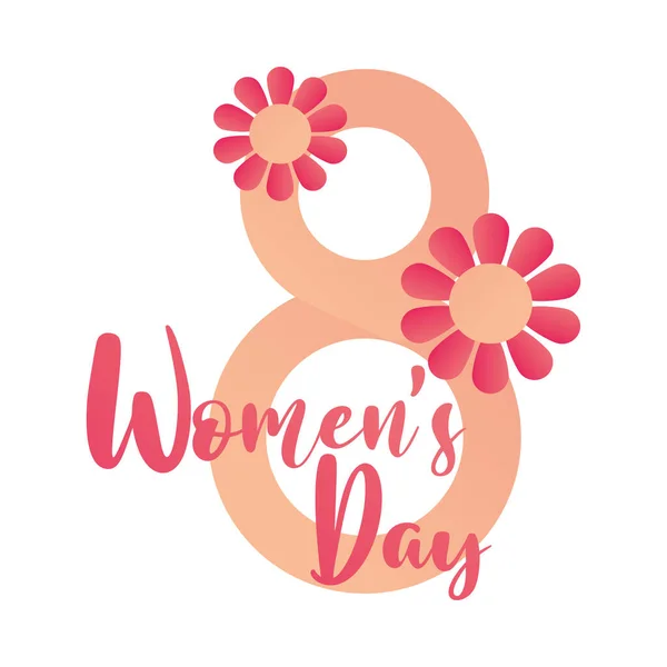 Día de las mujeres 8 marzo flores decoración tarjeta fondo blanco — Archivo Imágenes Vectoriales