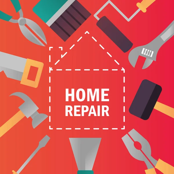 家の修理工事の修復ツールや設備 — ストックベクタ