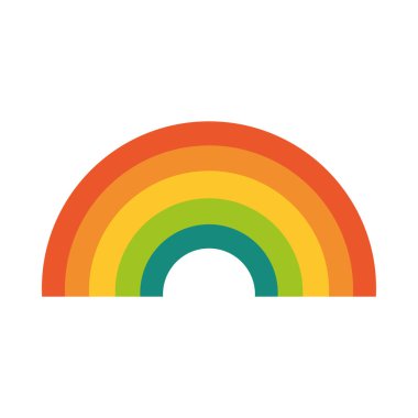 gökkuşağı sihirli fantezi simgesi vektör beyaz arkaplan