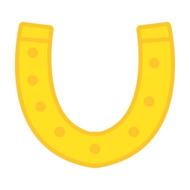 Altın at nalı şans ikonu düz vektör