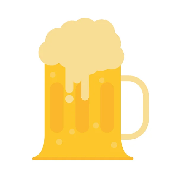 Soğuk bira ikonlu kupa düz stil — Stok Vektör