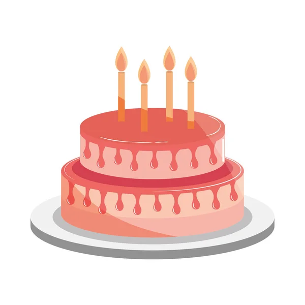 Торт на день народження зі свічками воску — стоковий вектор