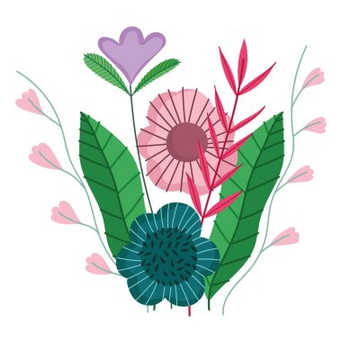 Çiçek yaprakları doğanın beyaz arkaplanı