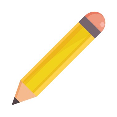 kalem okulu malzeme kırtasiyesi simgesi düz beyaz arkaplan