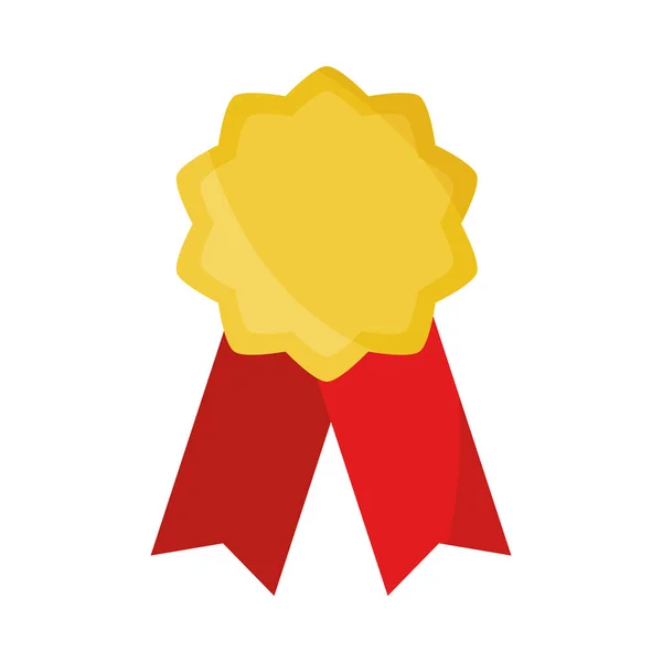 Rosette ribbon penghargaan ikon desain datar kualitas - Stok Vektor